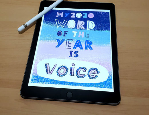 Word of the Year Sheet on the ipad